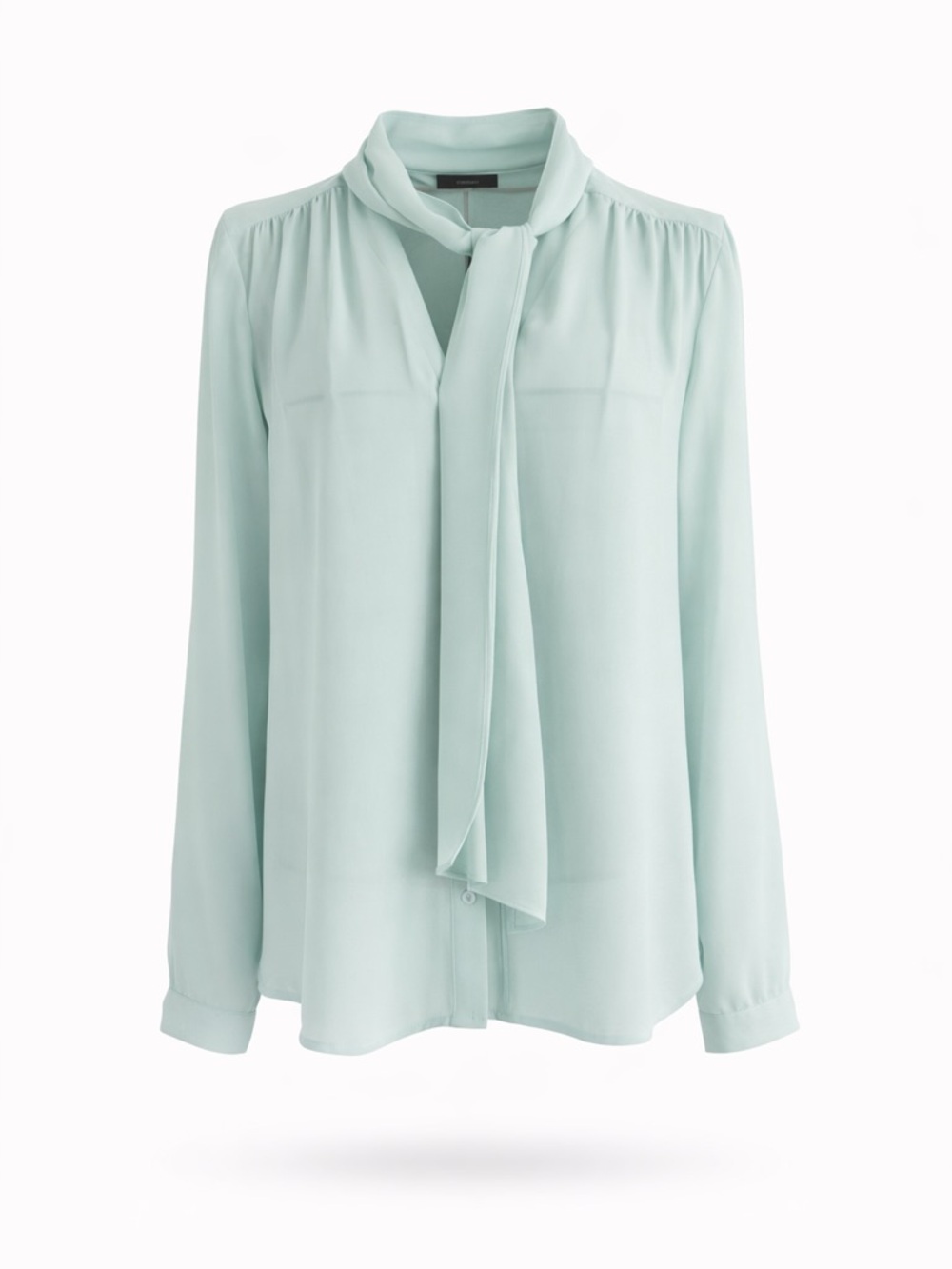 Halogen (Nordstrom) Tie-Neck Long Sleeve Blouse - Mint Green Sz XS